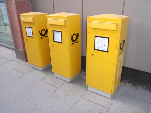 The postal colors in Germany are yellow.